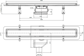 Душевой трап (лоток) Pestan Confluo Premium Line 650, белое стекло/сталь