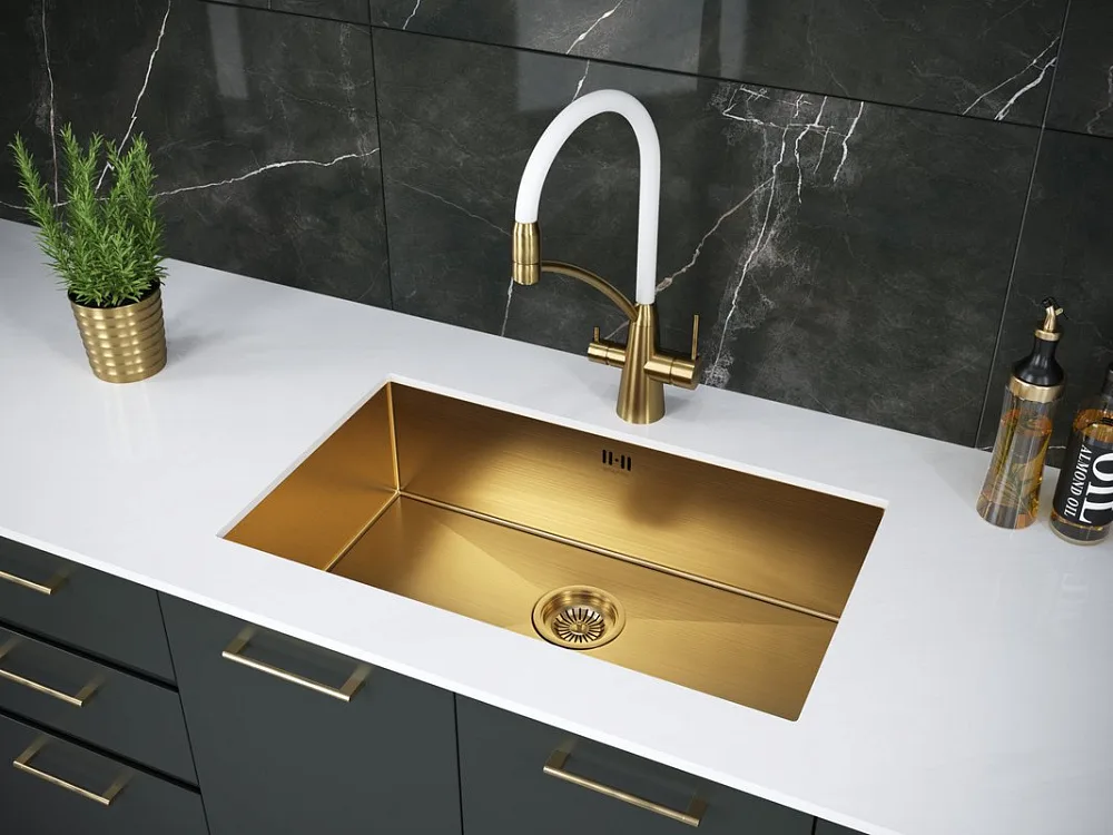 Мойка кухонная Paulmark Gerberg PM257444-BG брашированное золото Sancos — официальный сайт