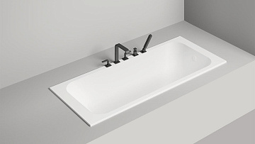 Ванна из искусственного камня Salini Orlanda S-Sense 170x75 см, встраиваемая, матовая белая, на ножк