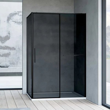 Душевой уголок Vincea Slim Soft VSR-1SS9012CGB 120x90, профиль черный, стекло тонированное