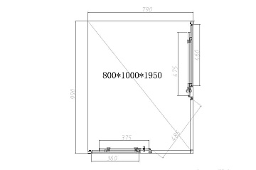 Душевой уголок Vincea Slim-N VSS-4SN8010CL 100x80, профиль хром
