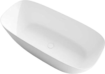 Ванна из искусственного камня Vincea VBT-6S02MW 170x75 см, отдельностоящая, матовая белая, овальная,