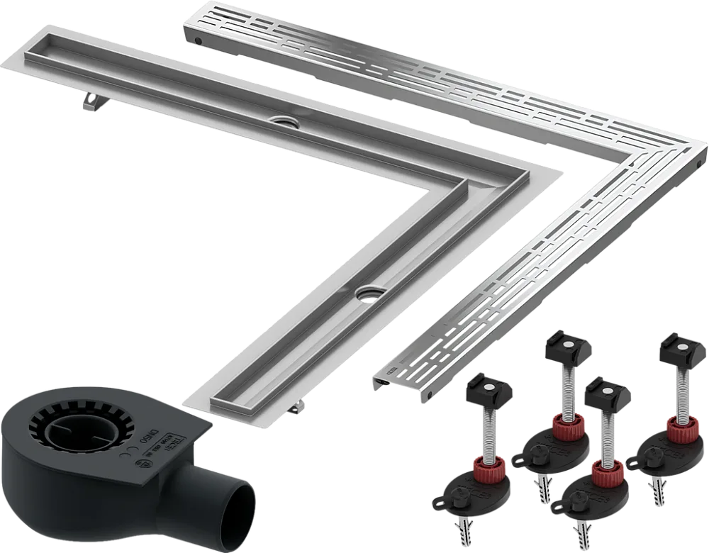 Душевой трап (лоток) TECE Drainline TECEdrainline 6 110 00 угловой 100х100 см комплект Sancos — официальный сайт