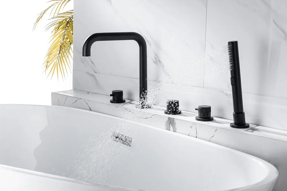 Смеситель на борт ванны Allen Brau Priority 5.31007-31, чёрный матовый Sancos — официальный сайт
