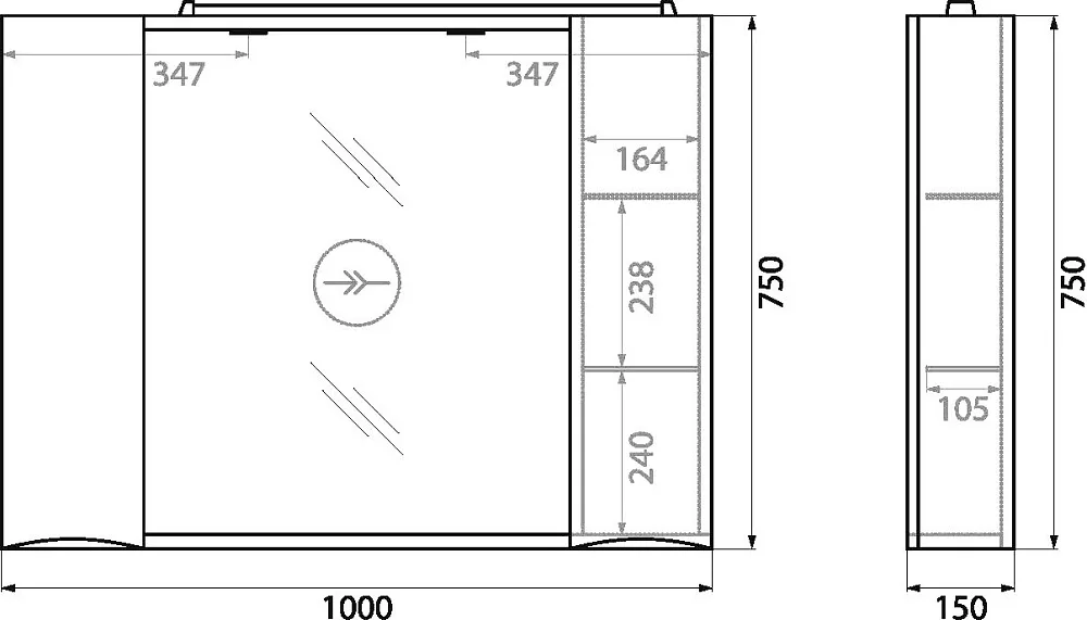 Зеркало BelBagno Marino 100 100 Sancos — официальный сайт