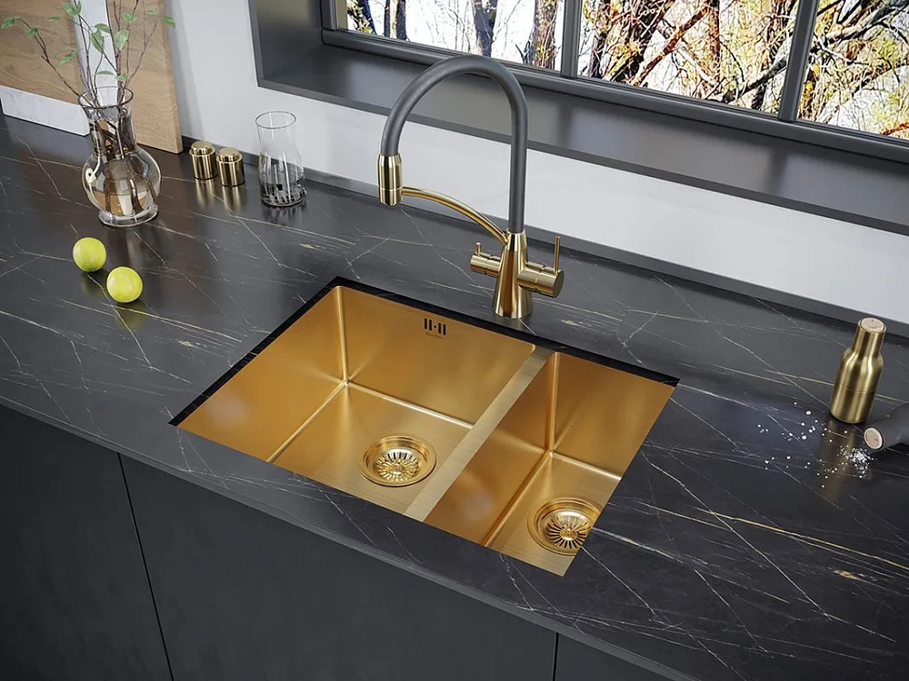 Мойка кухонная Paulmark Gerberg PM225944-BGL брашированное золото L Sancos — официальный сайт
