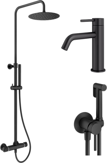 Комплект для ванной Plumberia Selection Ixo KITZXO6302NO53 черный матовый