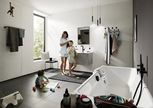 Душевая лейка Hansgrohe Rainfinity 100 26866670 матовый черный Sancos — Оригинал