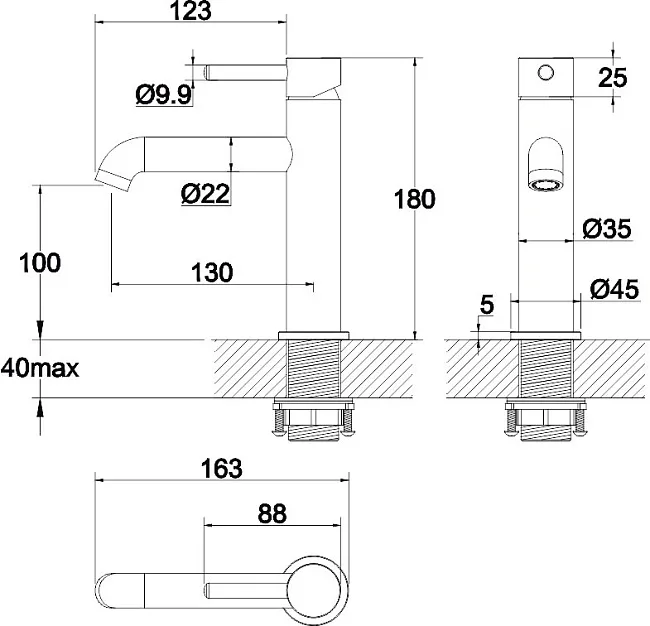 Смеситель для раковины WHITECROSS Y Y1211GM оружейная сталь Sancos — Оригинал
