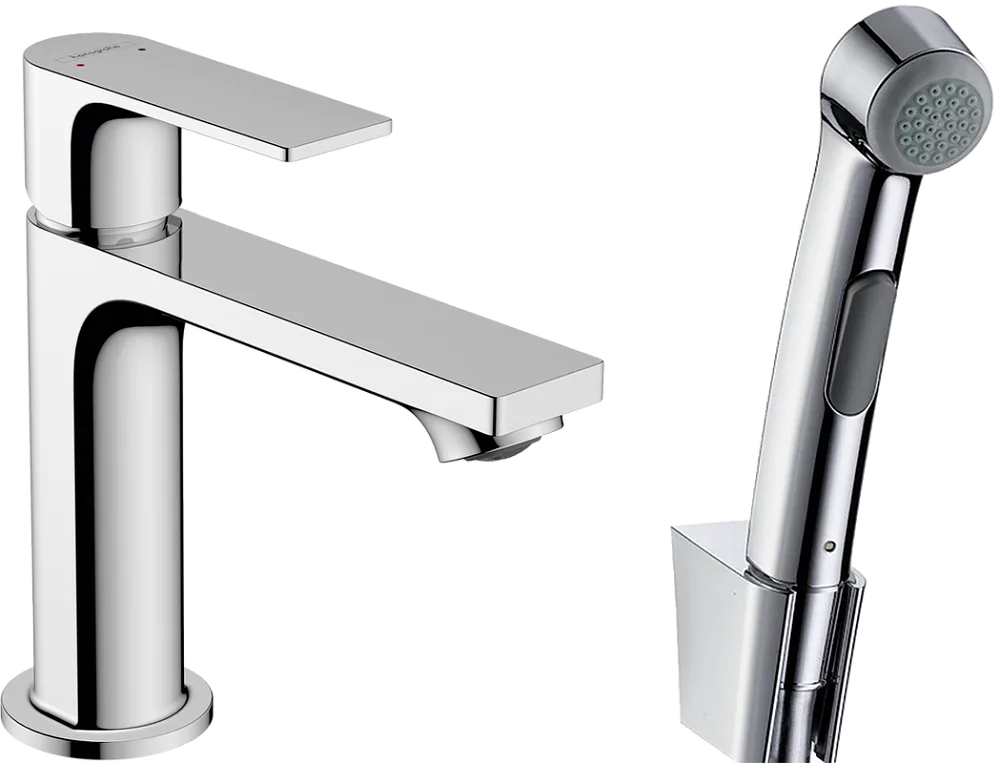 Смеситель для раковины Hansgrohe Rebris E 72216000 с гигиеническим душем Sancos — официальный сайт