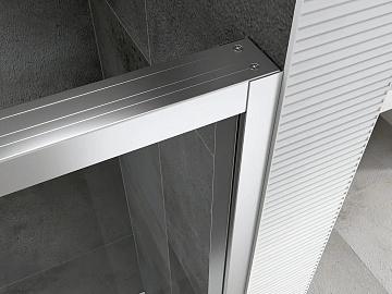 Душевой уголок Abber Komfort AG93130-S102 130х100 см, профиль матовый хром, стекло прозрачное