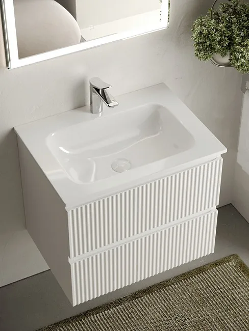Тумба под раковину Sancos Snob R 60 подвесная Bianco (белый), SNR60W Sancos — Оригинал