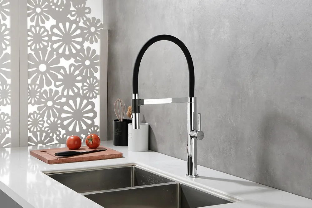 Смеситель для кухни Paulmark Leader Le214101-CR, с гибким изливом, хром Sancos — официальный сайт