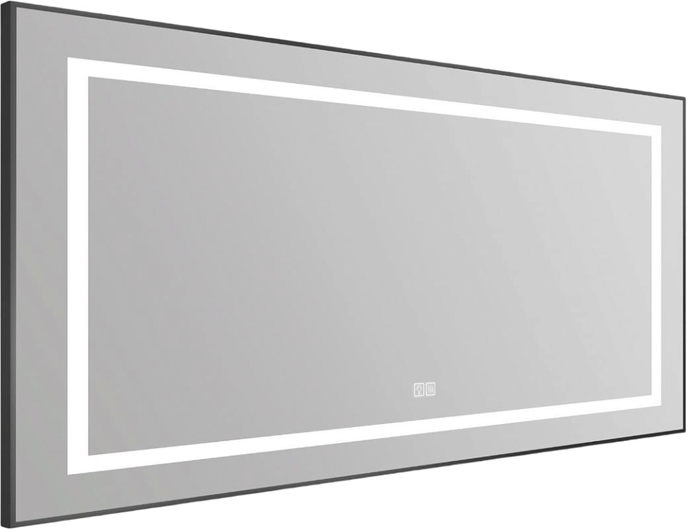 Зеркало BelBagno Kraft SPC-KRAFT-1085-685-TCH-WARM-NERO черное, с подогревом