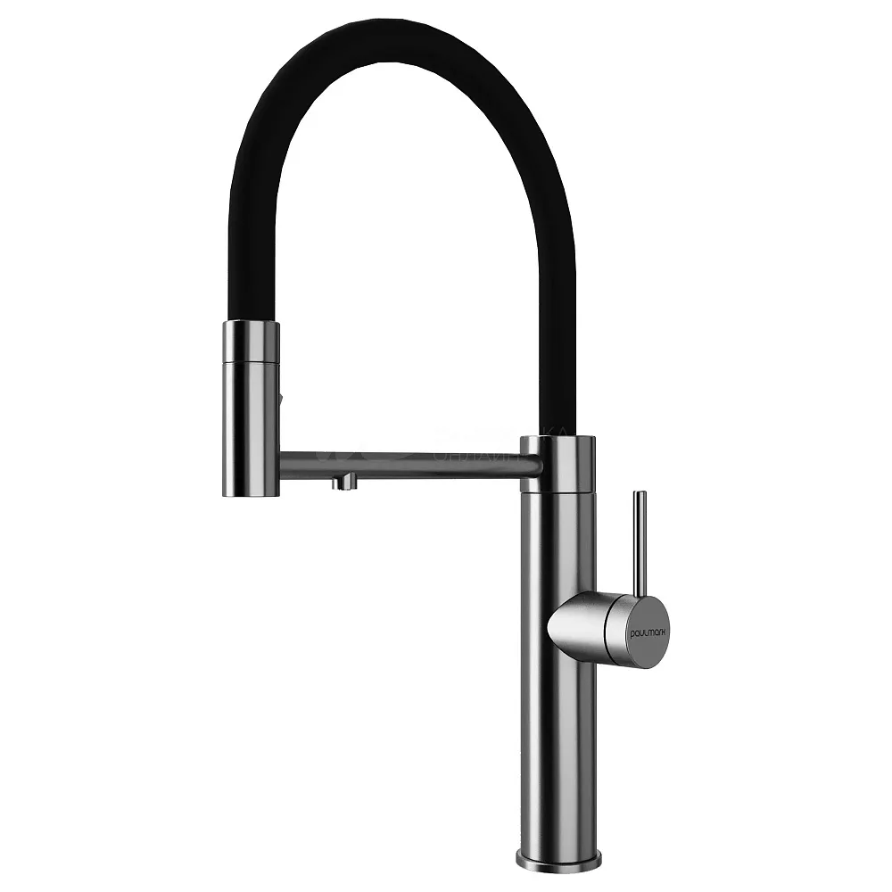 Смеситель для кухни Paulmark Ganymede Ga213199-BS с гибким изливом, брашированная сталь Sancos — официальный сайт