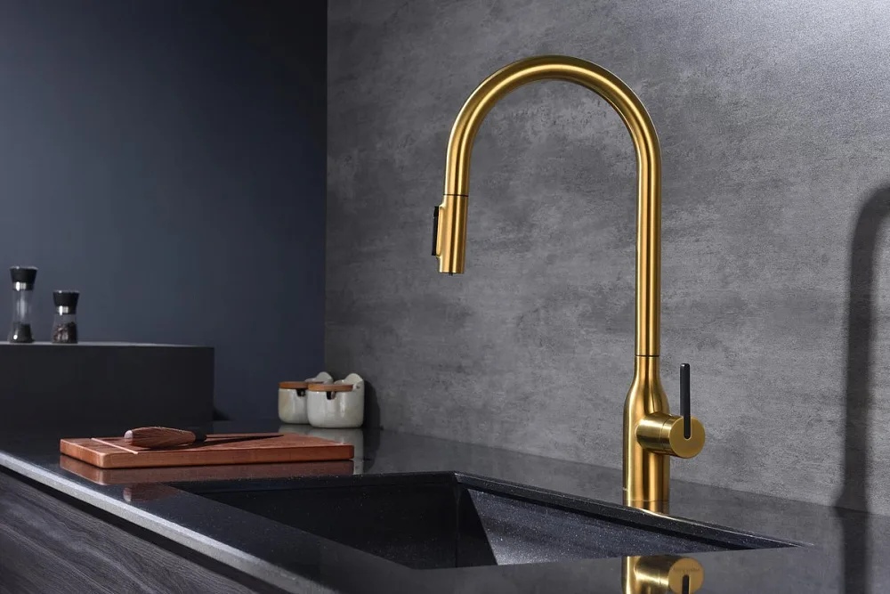 Смеситель для кухни Paulmark Universal Un213880-BG брашированное золото Sancos — официальный сайт