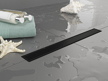 Душевой трап (лоток) Plumberia Selection PST In-Tile 100 см, черный матовый