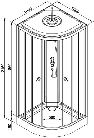 Душевая кабина DTO L 901