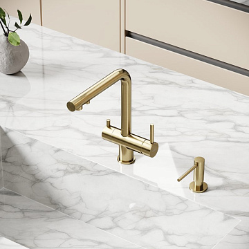Смеситель для кухни Sancos Foster SC4014BG под фильтр, брашированное золото