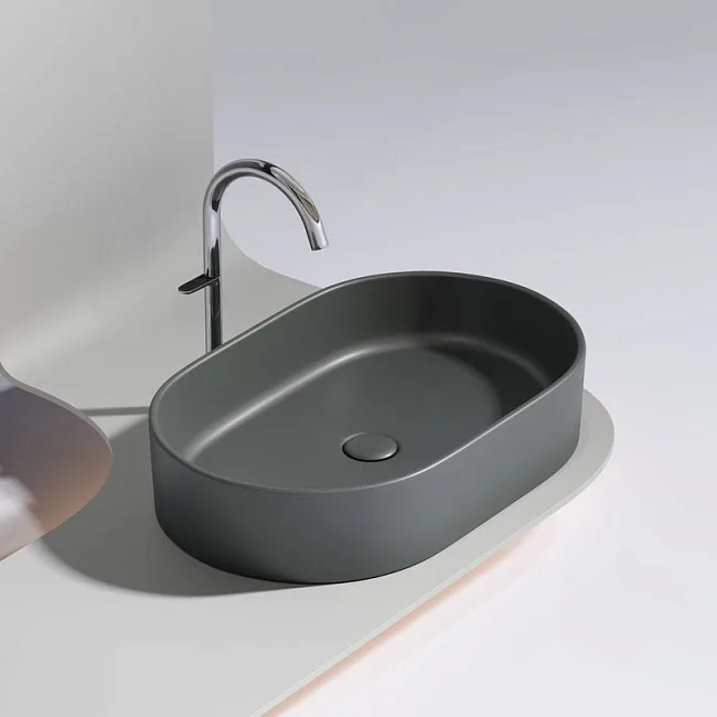 Накладная раковина Ceramicanova Element CN6048MDH темный антрацит матовая Sancos — Оригинал