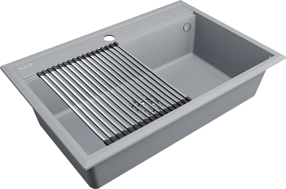Мойка кухонная Paulmark Stepia + Step PM117551-GRS+R375-BS серый дым Sancos — официальный сайт