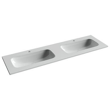 Мебельная раковина Ceramicanova Grace прямоугольная 161см с двумя чашами и отверстиями под смеситель