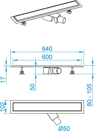 Душевой трап (лоток) RGW Shower Drain SDR-31B 60 см, черный
