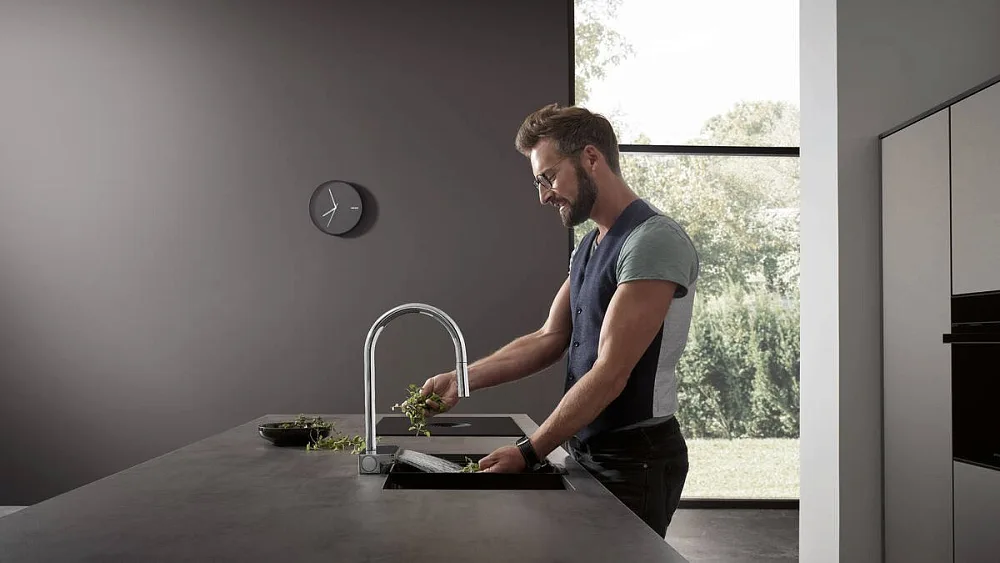 Смеситель для кухни Hansgrohe Aquno Select M81 Aquno Select M81 73831000 хром Sancos — официальный сайт