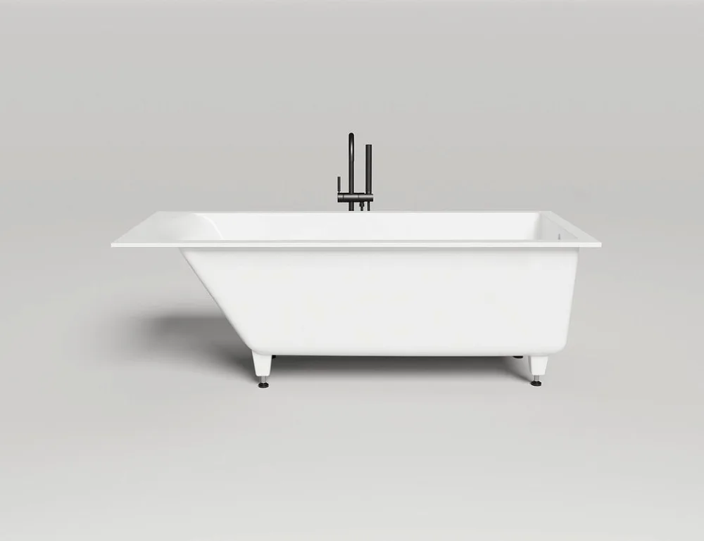 Ванна из искусственного камня Salini Cascata S-Sense 170x75 см, встраиваемая, белая, на ножках Sancos — официальный сайт
