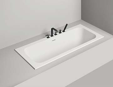 Ванна из искусственного камня Salini Orlanda Axis Kit S-Sense 190x80 см, встраиваемая, матовая белая