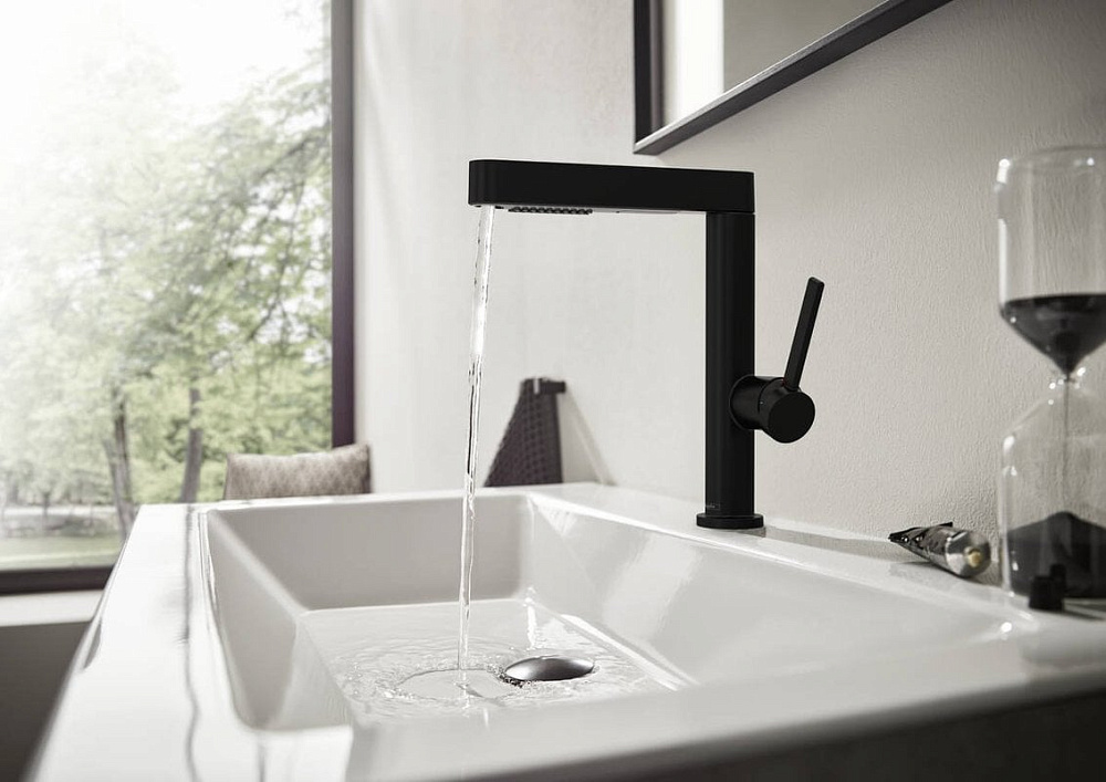 Смеситель для раковины Hansgrohe Finoris 230 76063670 матовый черный