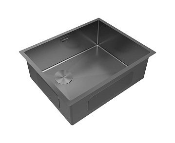 Мойка кухонная Paulmark Next-Skew 54-L UNI, PM885444-L-GM вороненая сталь