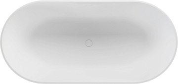 Ванна из искусственного камня Vincea VBT-4S04MW 170x80 см, отдельностоящая, матовая белая, овальная,