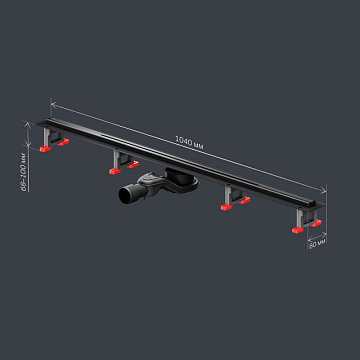 Душевой трап (лоток) AM.PM MasterFlow Slim line 100 см, черный матовый