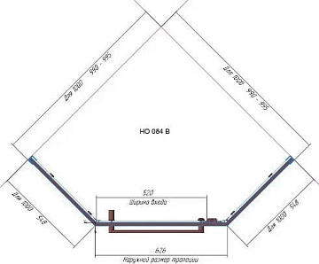 Душевой уголок RGW Hotel HO-084-W 100x100x195 см, профиль белый, стекло прозрачное