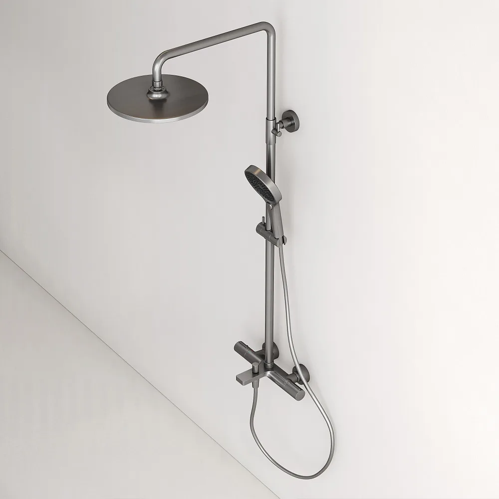 Душевая стойка Sancos Etna SC9008GG с термостатом, вороненая сталь Sancos — официальный сайт