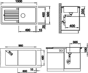 Мойка кухонная Blanco Zia XL 6S 517568 антрацит