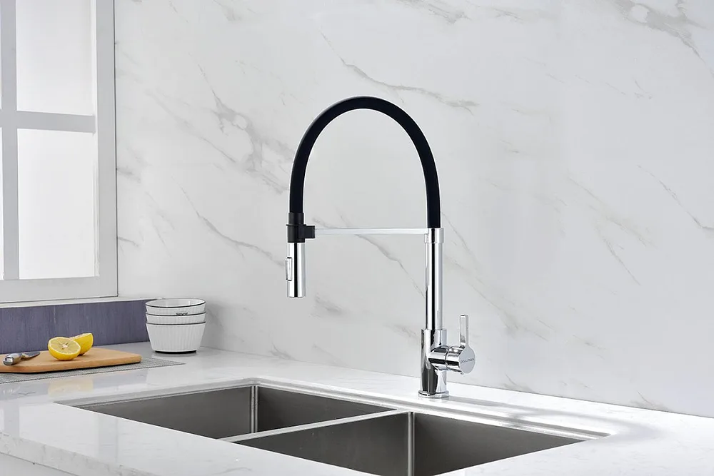 Смеситель для кухни Paulmark Halt Ha214021-CR хром, с гибким изливом Sancos — официальный сайт