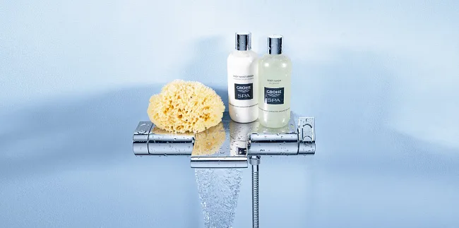 Термостатический смеситель Grohe Grohtherm 2000 New 34464001, для ванны с душем Sancos — Оригинал