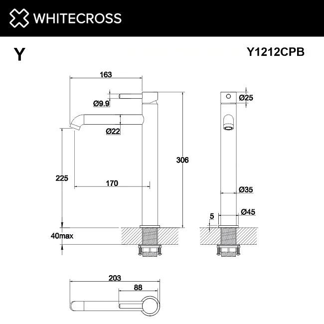 Смеситель для раковины WHITECROSS Y Y1212CPB брашированное медь Sancos — Оригинал