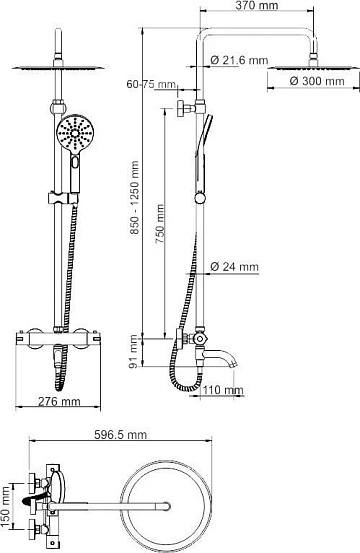 Душевая стойка Wasserkraft A18801Thermo