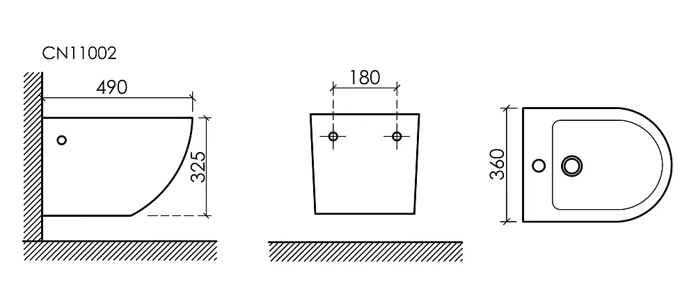 Биде подвесное Ceramicanova Uno CN11002MB черный матовый Sancos — официальный сайт