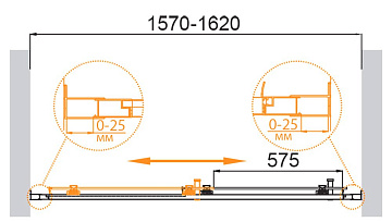 Душевая дверь в нишу Cezares Molveno BF 1 160 C Cr IV