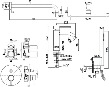 Комплект для ванной Paffoni Light KITLIG015NO071 С ВНУТРЕННЕЙ ЧАСТЬЮ, черный