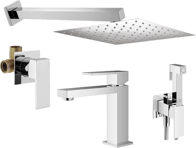 Комплект для ванной Plumberia Selection Tag KITZTG01CR53 С ВНУТРЕННЕЙ ЧАСТЬЮ, хром Sancos — Оригинал