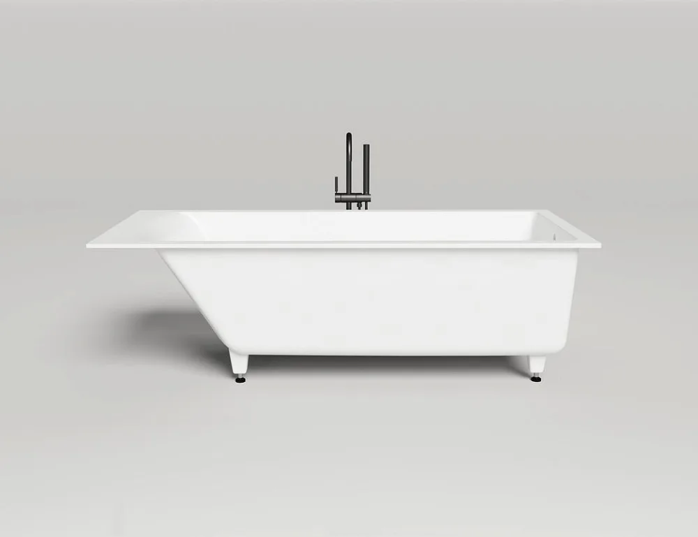 Ванна из искусственного камня Salini Cascata S-Sense 180x80 см, встраиваемая, матовая белая, на ножк Sancos — официальный сайт