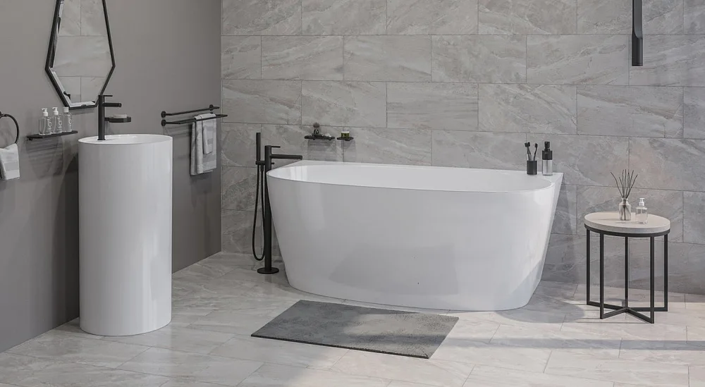 Ванна из искусственного камня WHITECROSS Pearl A 155x80 см, пристенная, белая, овальная, с донным кл Sancos — официальный сайт