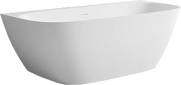 Ванна из искусственного камня Salini Sofia Wall 180x85 см, пристенная, матовая белая, со сливом-пере