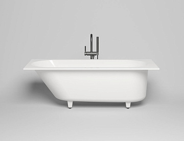 Ванна из искусственного камня Salini Ornella Kit S-Sense 170x70 см, встраиваемая, белая, на ножках, 