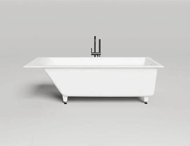 Ванна из искусственного камня Salini Cascata S-Sense 180x80 см, встраиваемая, белая, на ножках Sancos — Оригинал